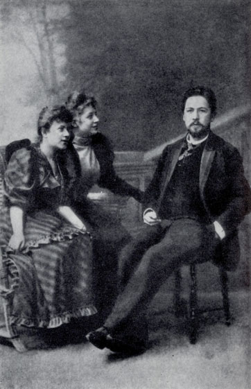 Т. Л. Щепкина-Куперник, Л. Б. Яворская и А. П. Чехов. 1893