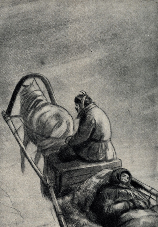'Горе'. Рисунок Кукрыниксов. 1954