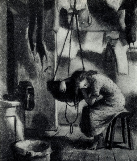 'Спать хочется'. Рисунок Т. В. Шишмаревой. 1953