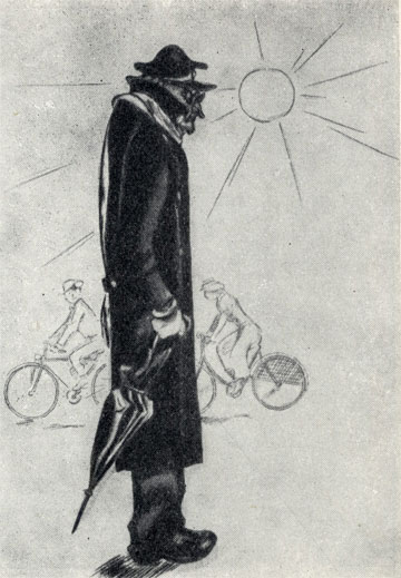 'Человек в футляре'. Рисунок К. П. Ротова. 1929
