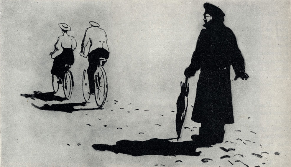 'Человек в футляре'. Рисунок Кукрыниксов. 1954
