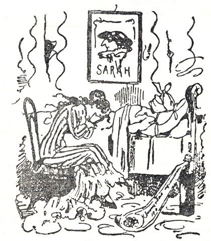 Иллюстрация Н. П. Чехова к рассказу А,. П. Чехова 'Жены артистов'